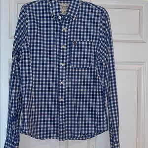 Abercrombie & fitch Blue & White Casual Button Down Shirt